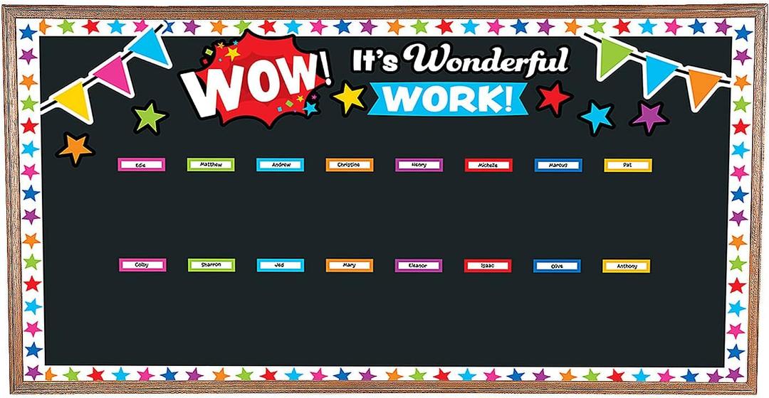 Wow Work Wall Bulletin Board Set 62 Pieces, 24 1/2 x 16