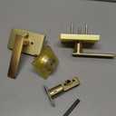 Satin Brass Exterior Door Lock Set, Front Door Handle with Deadbolt, Heavy Duty Entry Door Handleset