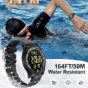 Beeasy Digital Watch for Men Women, 50M Waterproof, Ultra-Thin & Lightweight, 44mm Silicone Sports Watch with Alarm, Stopwatch, Countdown, Ideal for Gym, Running, School, Daily Wear