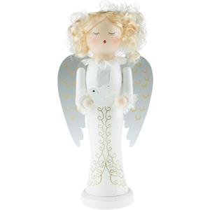 Clever Creations Angel 10 Inch Traditional Wooden Nutcracker, Festive Christmas Dcor for Shelves and Tables