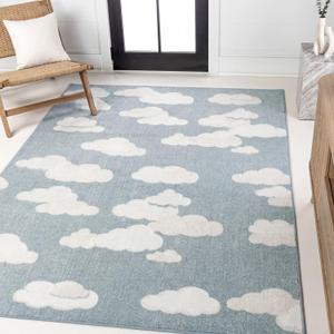 JONATHAN Y Hedwig High-Low Cloud Blue 3x5 Indoor/Outdoor Area Rug, Youth Scandi, Kids, Modern, Cottage, Transitional for Bedroom,Kitchen,Living Room,Non Shedding,Easy-Washing (SCN105A-3)