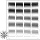 HVAC Premium 16'' x 20'' [Duct Opening] Flat Stamped Steel Return Air Grille - Sidewall and Ceiling - HVAC Vent Duct Cover - White [Outer Dimensions: 17.75''w X 21.75''h]