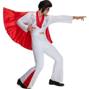 Morph Vegas Rockstar Costume Adult Men Disco Jumpsuit 70s Halloween Outfit for Men Party Wear (Large)