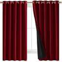NICETOWN 100% Blackout Cold Blocking Curtain Panels, Thermal Insulated Curtains, Noise Reducing Drapes for Thanksgiving Day Window Decor (Set of 2, Burgundy Red, 70 inches Wide by 63 inches Long)