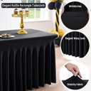 Outpain Wrinke Free Spandex Tablecloth for 6 Foot Rectangle Tables, 6 Pack Black Fitted Table Cloths 6ft Stretchy Banquet Table Clothes Cover Desk Skirt for Birthday Wedding Parties Baby Shower