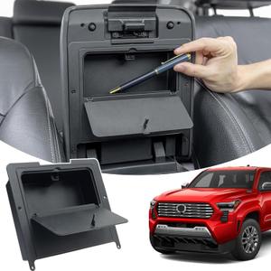 JKCOVER Center Console Hidden Box Organizer Compatible with 2024 2025 2026 Toyota Tacoma Accessories Armrest Secret Compartment Press to Open and ClosePatented Design