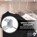 Wire Metal Clothes Hangers 50 Pack for Standard Size Shirts, Pants, Skirts, Space Saving, Non Slip,18 Inch 14.5 Gauge Ultra Thin Standard Dry Cleaner Coated Steel (50, White)