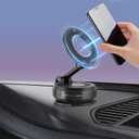 Upgraded Nano Gel Vacuum Magnetic Phone Holder, 360 Adjustable Foldable Magsafe Suction Cup Phone Mount for iPhone [89+LBS Suction+2800gf Magnet] Car Truck Accessories for Men Women