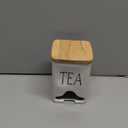 Ceramic Farmhouse Tea Bag Storage Organizer Caddy Holder with Lid (White)