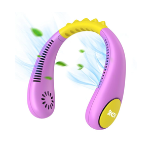 Kids Neck Fan, Portable Bladeless Fans for Kid 4-14Y Girls & Boys, 2600mAh USB Personal Mini Cooling Fan for Travel/Camping/Study, 4 Speeds, Lightweight, Compact, Perfect Summer Gifts for Kids (Pink)