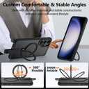 Mondelete for Samsung Galaxy S23 Plus Case with 360Spin Magnetic Stand-Finger Strap, [Fit for MagSafe] [Mil-Grade Protection], Non-Slip Shockproof Ring Holder Matte S23+ Plus Phone Case (Black)
