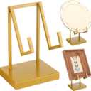 Shimeyao Metal Display Easel Stand Gold Tabletop Easel Stand Modern Abstract Tabletop Display Holder for Books Plate Photo Frame Artwork Record Albums(metal, 6 x 4 x 3 Inch)