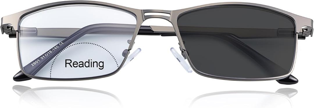 YIMI Photochromic Bifocal Reading Glasses UV Outdoor Sunglasses Computer Anti Blue Light Transition Eyeglasses for Men Women