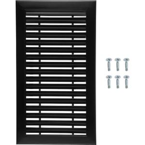 Aluminum Air Vent Cover (18" x 10") - Rectangle Ventilation Grille Louvered Ventilation Cover for Cabinet Closet Door Wardrobe HVAC Vent (Ducting Openings: 15.6" x 7.7"),Black