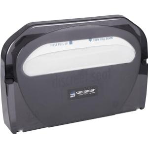 San Jamar Plastic Toilet Seat Cover Dispenser Wall Mount – Standard Toilet Seat Cover Holder, Durable Plastic, 16.5 x 12in, Pearl Black