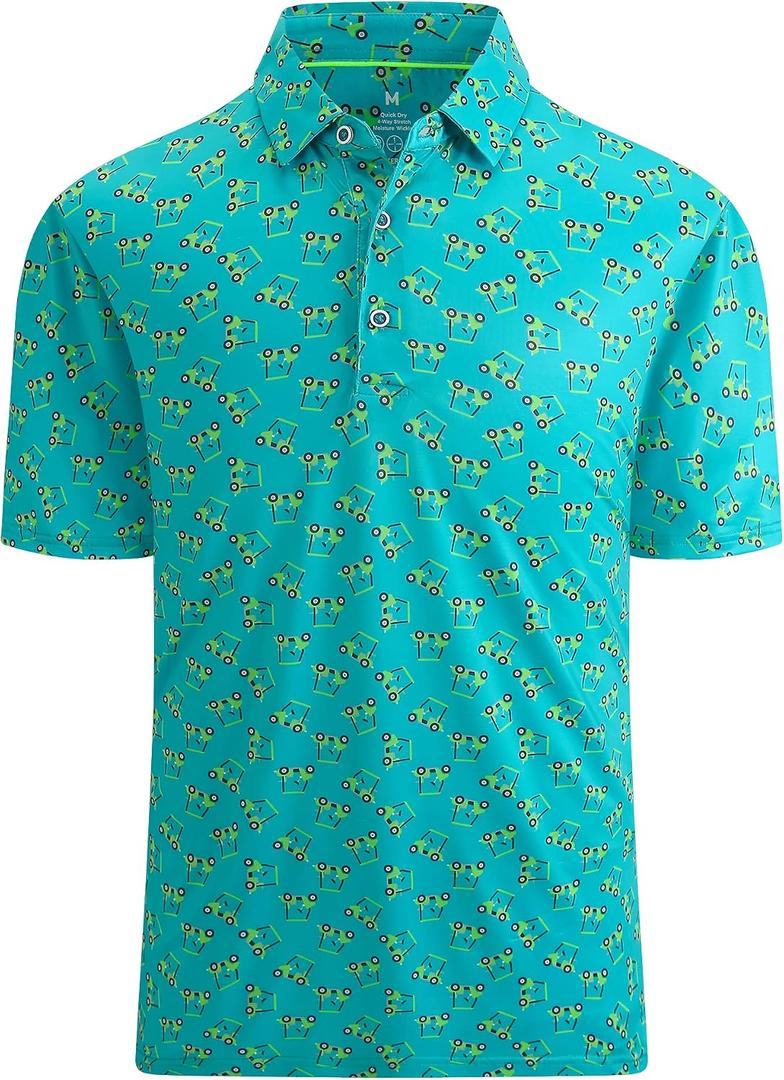 Mens Golf Shirts Short Sleeve Moisture Wicking Dry Fit Performance Athletic Polo Shirt (XXXL)