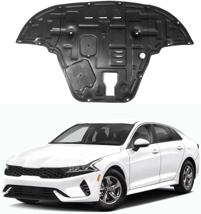 Engine Splash Shield Fit for KIA K5 2021 2022 2023 2024 2025 Engine Case Guard Under Engine Cover Compatible with K5 2021-2024 Front Engine Guard Mud Flaps Including Screw Hardware