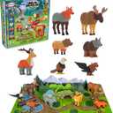Popular Playthings Magnetic Animals for Toddlers 1-3, Mini Mix or Match Animal Toys, Set of 7 Gift for Kids - Forest Animals with Pop-up Playmat