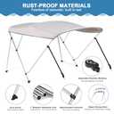 3 Bow Bimini Top Cover for Boat, 900D Canvas Boat Canopy - 6'L x 46" H x 67"-72" W, Includes 4 Adjustable Nylon Straps 2 Rear Support Bars Mounting Hardware Storage Cover 1" Aluminum Frame - Gray (Grey)