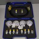 Orion Motor Tech Hydraulic Pressure Test Kit with 4 Gauges 1300 3500 5500 9000 psi, 9 Test Couplings, Quick Connector, & 3 Test Hoses, Hydraulic Gauge Kit for Excavator Construction Machinery