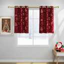 NICETOWN 2 Panels Christmas Cafe Curtains 29 x 24 Inch, Red Small Tier Curtains for Kitchen, Bathroom, Grommet Drapes for Home Decor - Christmas Style Decoration for Festive Atmosphere Creating