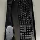 Wireless Keyboard and Mouse Combo, 2.4G Full Size Wave Keys Ergonomic Keyboard with Wrist Rest and 3-Level DPI Adjustable Wireless Ergonomic Mouse for Windows, Mac OS Desktop/Laptop/PC(Black)