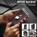 Wallet for Men Minimalist Pop Up Credit Card Case Holder 1-7 Cards, Smart Slim Wallet with Money Clip ID Window RFID Blocking Bifold Compact(Airtag Not Included) Wallets Gifts for Men (Coffee)