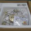 32 Inch Gold Crystal Chandelier, 10-Light Coastal Chandeliers for Dining Room, Large Modern Tree Branch Light Fixtures, Seashell Chandelier for Entryway Foyer Bathroom Living Room, E12