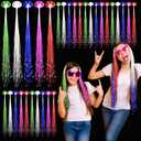 30 Pack LED Lights Hair Light-Up Fiber Optic LED Hair Barrettes Extensions Light Flashing Fiber Optic Hair Braid Barrettes Hair Clips for Party Favors Festival Party Bar Concert