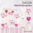 Baby Mobile for Crib Pink Bow Baby Crib Mobile for Girls Handmade Coquette Bow Nursery Decor for Infant Bedroom Hanging Pink Girls Room Decor for Bassinet Gender Reveal Newborn Gifts