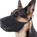 Mayerzon Dog Muzzle, Patented Soft Mesh Muzzle for Small Medium Large Dogs for Scavenging Biting Licking and Chewing, Allows to Pant and Drink (L-(Snout:11"-12¼"), Black)