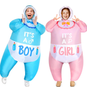 2 Pcs Inflatable Baby Costume for Adults Blow up Gender Reveal Baby Costume Suit for shower party Halloween Cosplay(Cute)