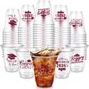 Eaasty 100 Pcs 12oz Graduation Cups 2026 Disposable Plastic Cups for Class of 2026 Graduation Party Congrats Grad Elegant Party Supplies Tableware Decorations (Wine Red)