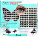No Glue Needed Lashes, Self Adhesive Eyelashes, DIY Lash Cluster Eyelash Extensions Kit 1018mm,120pcs Fluffy D Curl Soft Natural Lashes with TweezersFake Cat Eye Wispy Individual Clusters(NGDYAA1)