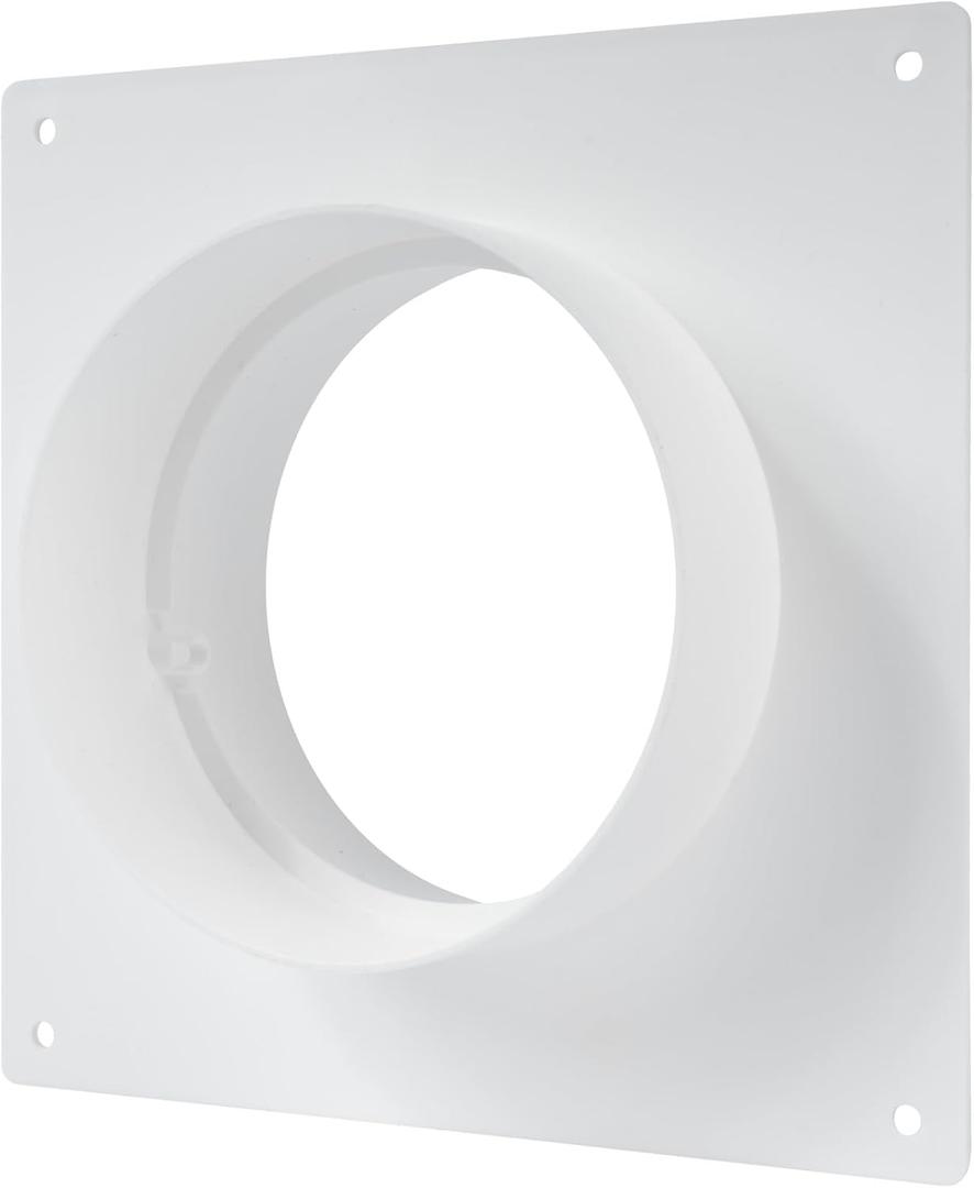 Vent Systems 4" inch Air Vent Duct Connector Flange Straight Ventilation Pipe Plastic Ducting Connector Plate for Cooling Heating Ventilation System HVAC 4" inch - Pack of (1)