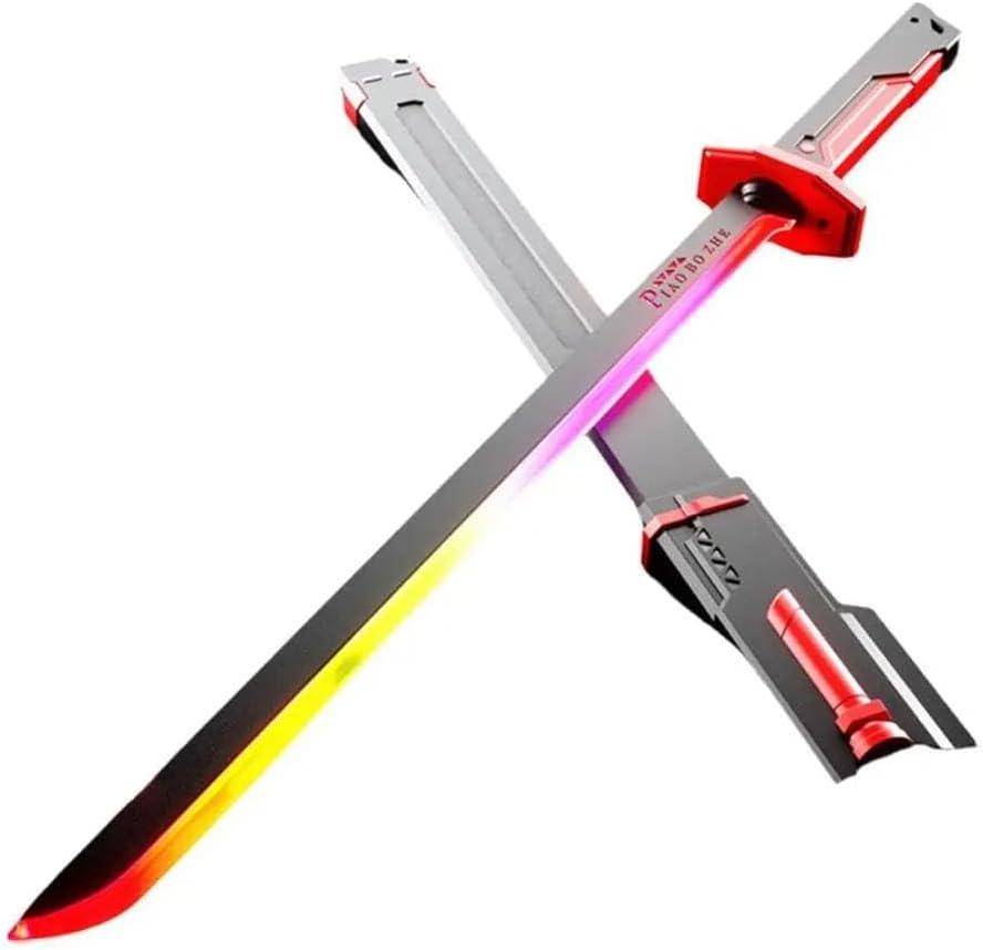 Colorful Streamer Glowing Sword Toys with Spray & Sound Effects Suitable for Cosplay Halloween Props Collect Decoration
