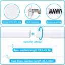 AIZESI Shower Rod 34-59 Inch - Non-Slip, No Drill spring curtain tension rod Never Rust Adjustable Tension Curtain Rod, White Shower Curtain Rod