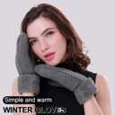 Whiteleopard Women's Winter Gloves Warm Lining - Cozy Wool Knit Thick Gloves Mittens (Dark Gray)