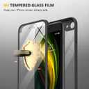 Miracase for iPhone SE Phone Case 3rd/2nd Generation 2022 2020 Full-Body with Built-in Glass Screen Protector, Heavy Duty 360 Protective Shockproof Bumper Cover for iPhone 8/SE 4.7 Inch, Black