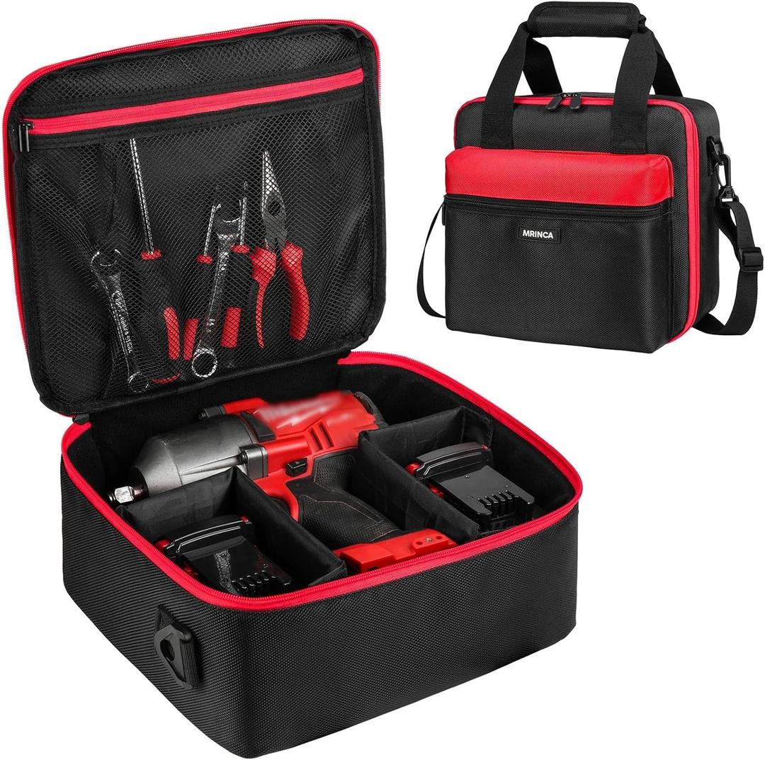 Impact Wrench Case Compatible with Milwaukee 2967-20/ Dewalt DCF900B/DCF891B/DCF961B/DCF899B Impact Wrench Kit,Tool Bag Compatible with Milwaukee Impact Battery and Charger,Bag Only