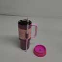Owala Stainless Steel Triple Layer Insulated Travel Tumbler with Spill Resistant Lid, Straw, and Carry Handle, BPA Free, 40 oz, Dusty Pink