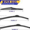 3 wipers Replacement for 2021-2024 Toyota Sienna, Windshield Wiper Blades Original Equipment Replacement - 26"/20"/12" (Set of 3) U/J HOOK