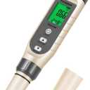 VIVOSUN 3-in-1 Digital pH Meter with ATC, 0.1 pH Accuracy Water Quality Tester, 0-14.0 pH Measurement Range for Hydroponics, Household Drinking, Pool and Aquarium