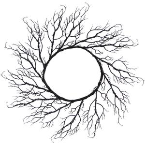 Nearly Natural 23" Pre-Lit Black Twig Halloween Wreath with 60 LED Lights