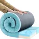 MABOZOO Memory Foam Camping Mattress Pad Waterproof Portable Sleeping Mats Roll Up Mattress Guest Bed 3 Inch Thick Washable Velvet Cover Floor Camping Cot for Car Truck Outdoor Tent