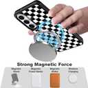 Designed for Samsung Galaxy S26 Case Checkered Pattern [Compatible with MagSafe] Military-Grade Drop Protection Non-Slip Sides Anti-Scratch Back Shockproof Magnetic Case for Samsung Galaxy S26