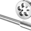 Burkit M17 X 1.5 Tap and Die Set, M17 x 1.5 Machine Thread Tap and Round Die Right Hand