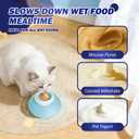 4 x Slow Feeder cat Bowl, Interactive Licking Bowl for Wet & Liquid Food, Cat Puzzle Feeder, Non-Slip Cat Food Bowl for Slow Eating, Anxiety Relief Cat Slow Feeder Bowl White Ball