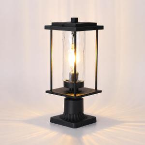 Outdoor Post Lights, Waterproof Aluminum Pillar Light with Warm LED Bulb, L6.7" x W6.7" x H17"