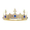 King Crowns Metal Hair Band for Men Gold Crowns and Tiara for Theme Birthday Party Costume Accessories